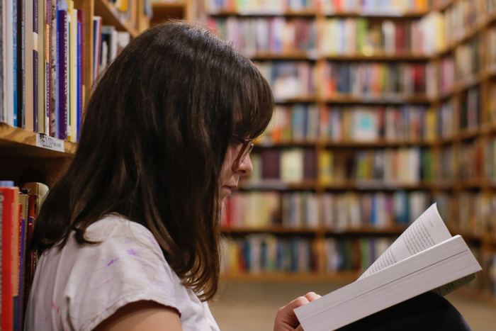 Woman reading a book